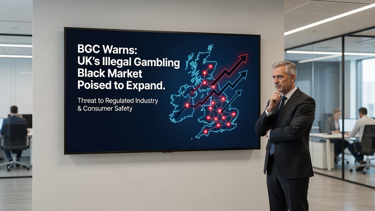 Infographic detailing the UK Gambling Commission's data methodology, including web traffic estimates, VPN adjustments, and integration with national surveys