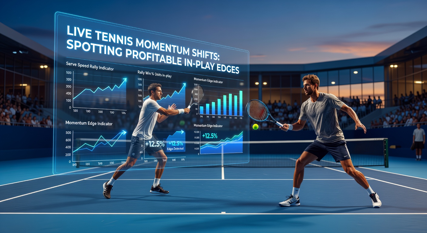 A dynamic tennis match showing a player celebrating a momentum-turning point during a live rally