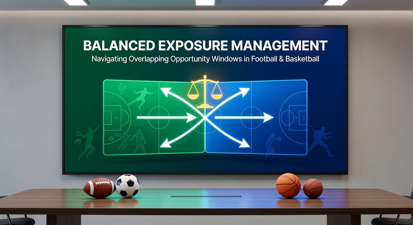Chart showing exposure distribution across simultaneous football and basketball betting markets