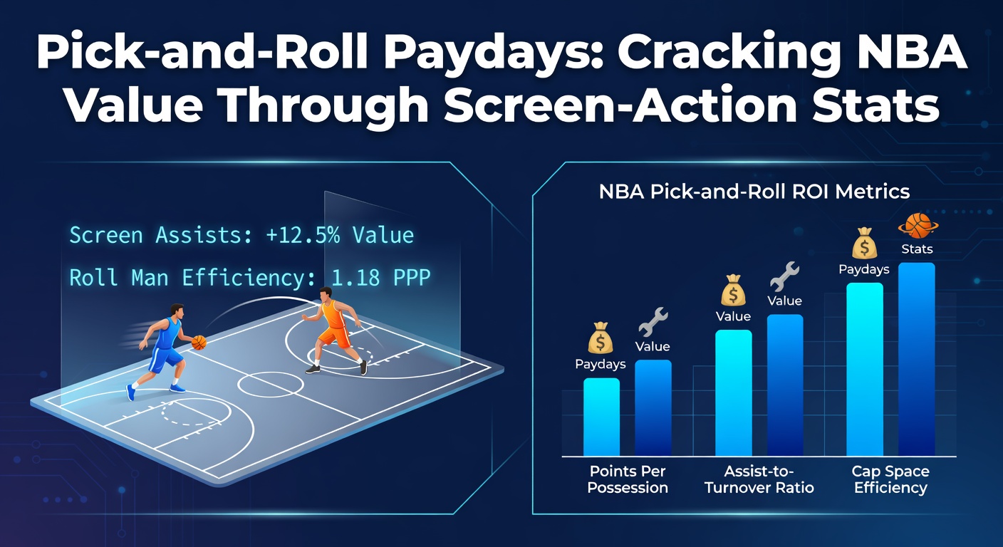 NBA players executing a pick-and-roll play, highlighting screen action and roller movement