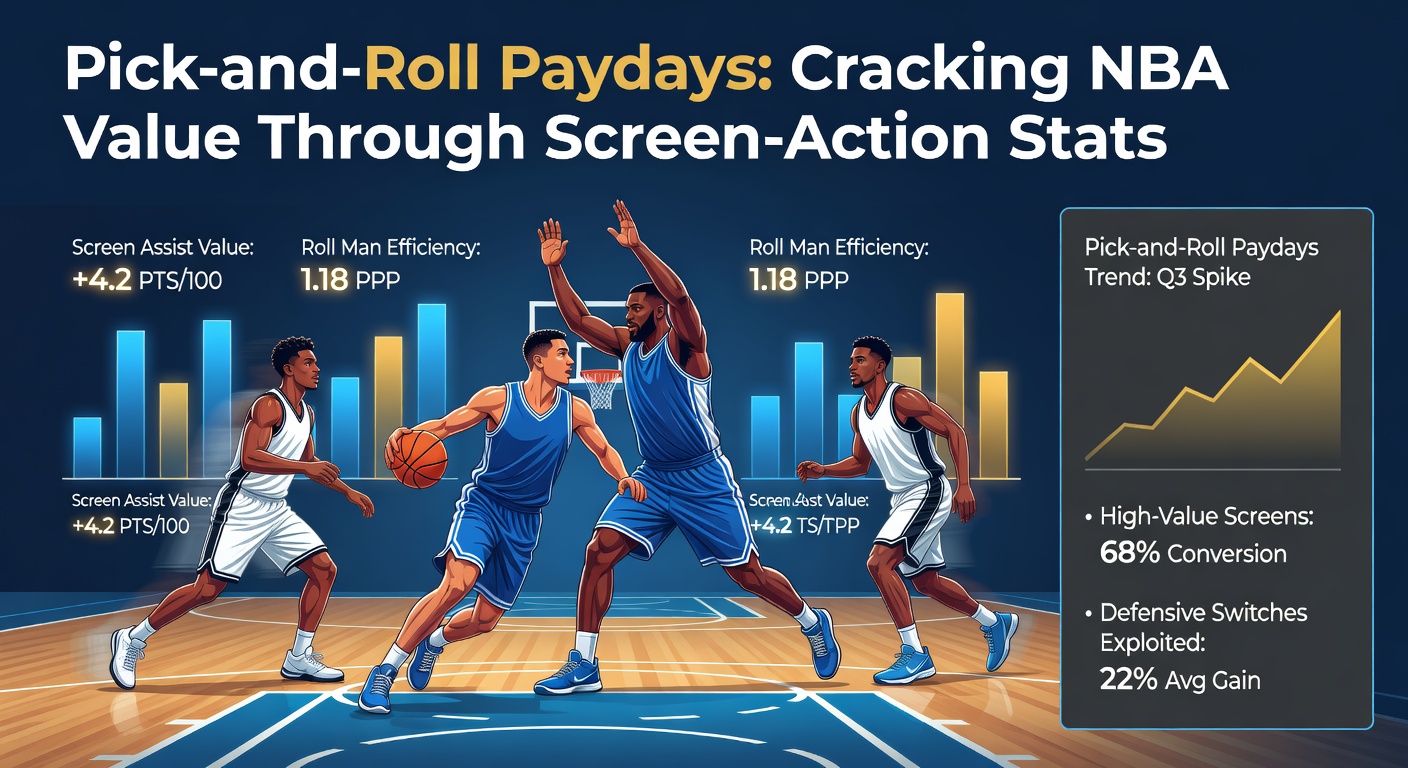 Data visualization of pick-and-roll efficiency stats across NBA teams, showing PPP and frequency charts