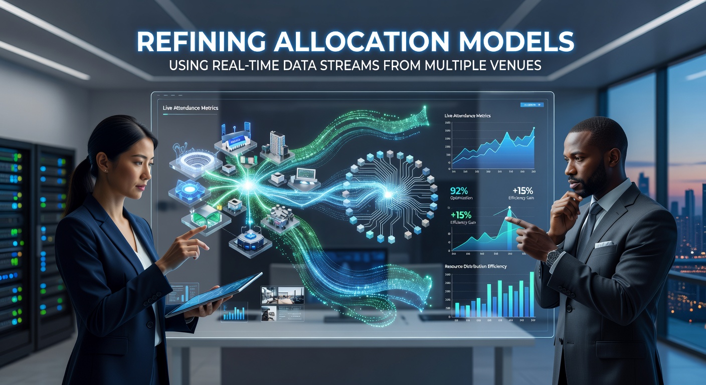 Real-time data streams flowing from multiple betting venues into a central allocation model dashboard
