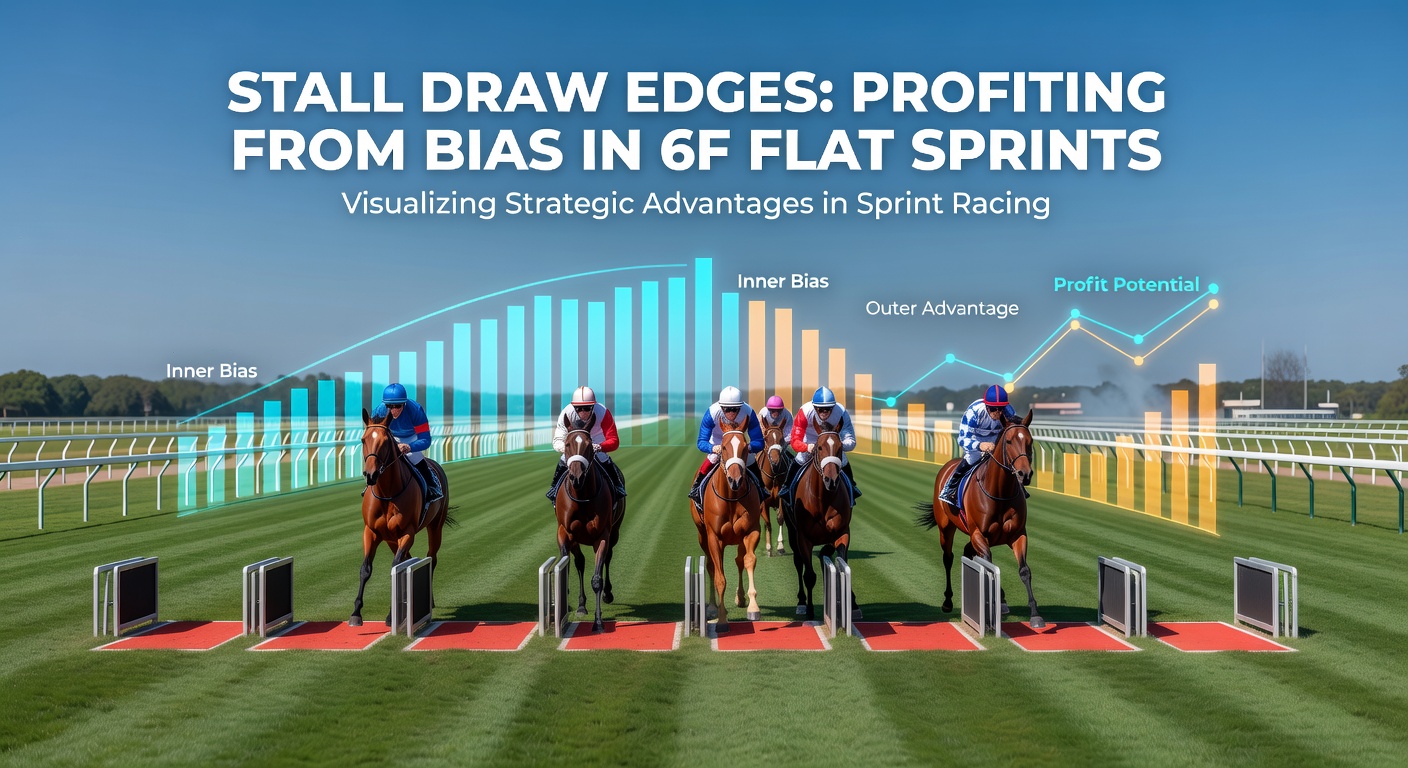 Historical win percentage chart by stall position in 6f sprints at bias-heavy tracks like Beverley and Ripon, showing clear low-draw advantages