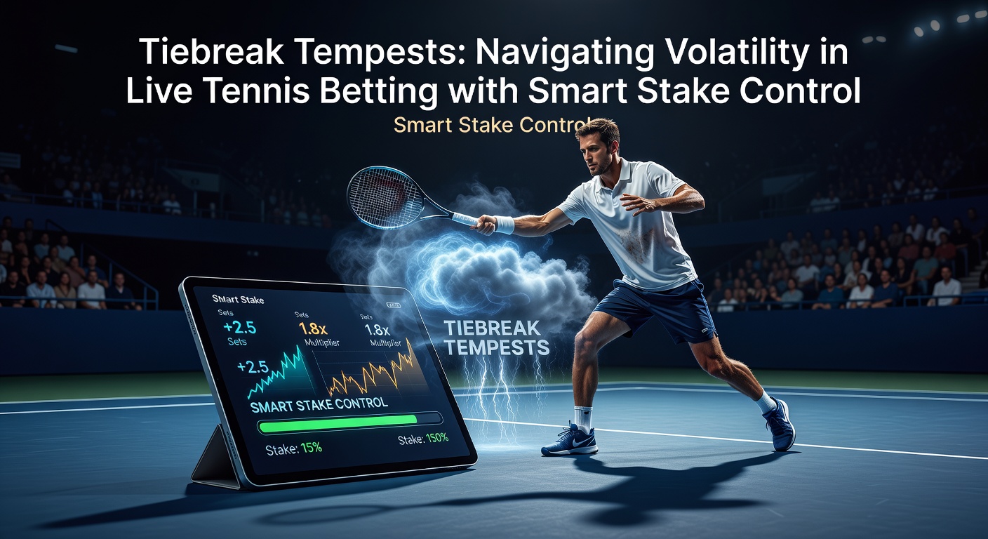 Dynamic tennis tiebreak action on court with players intensely competing under stadium lights