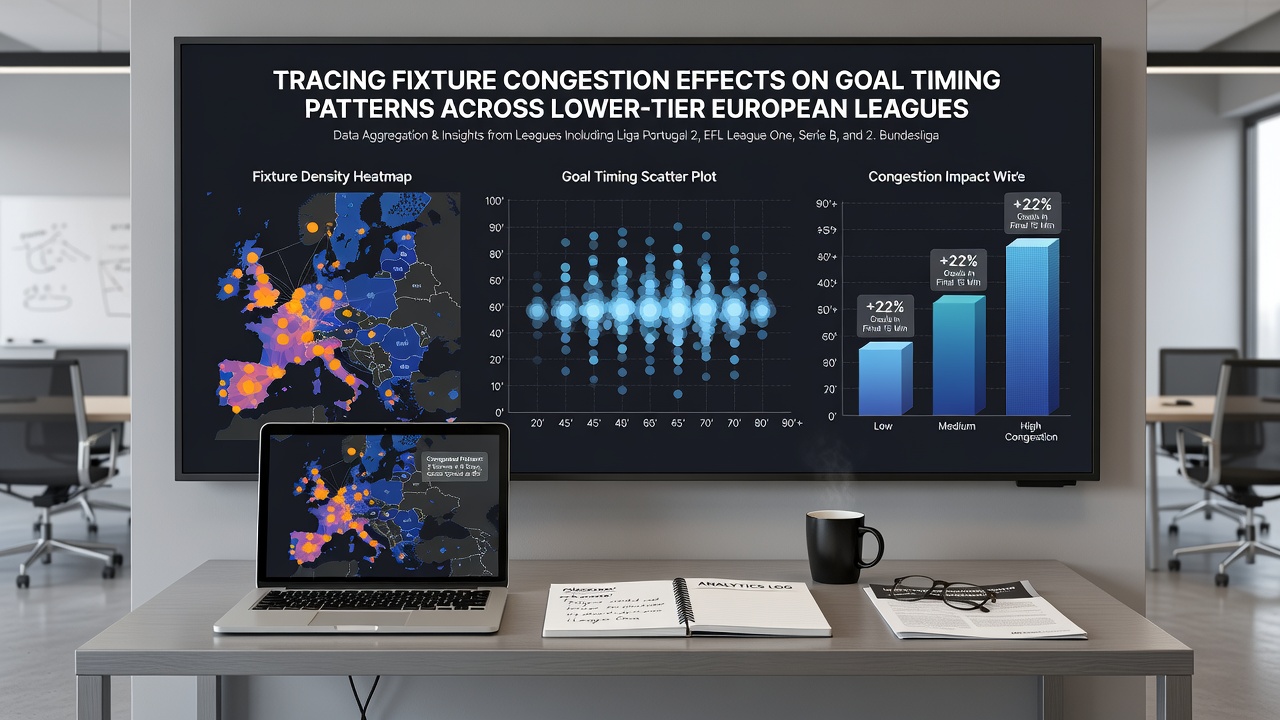Graph illustrating goal timing shifts during congested fixture periods in lower European leagues