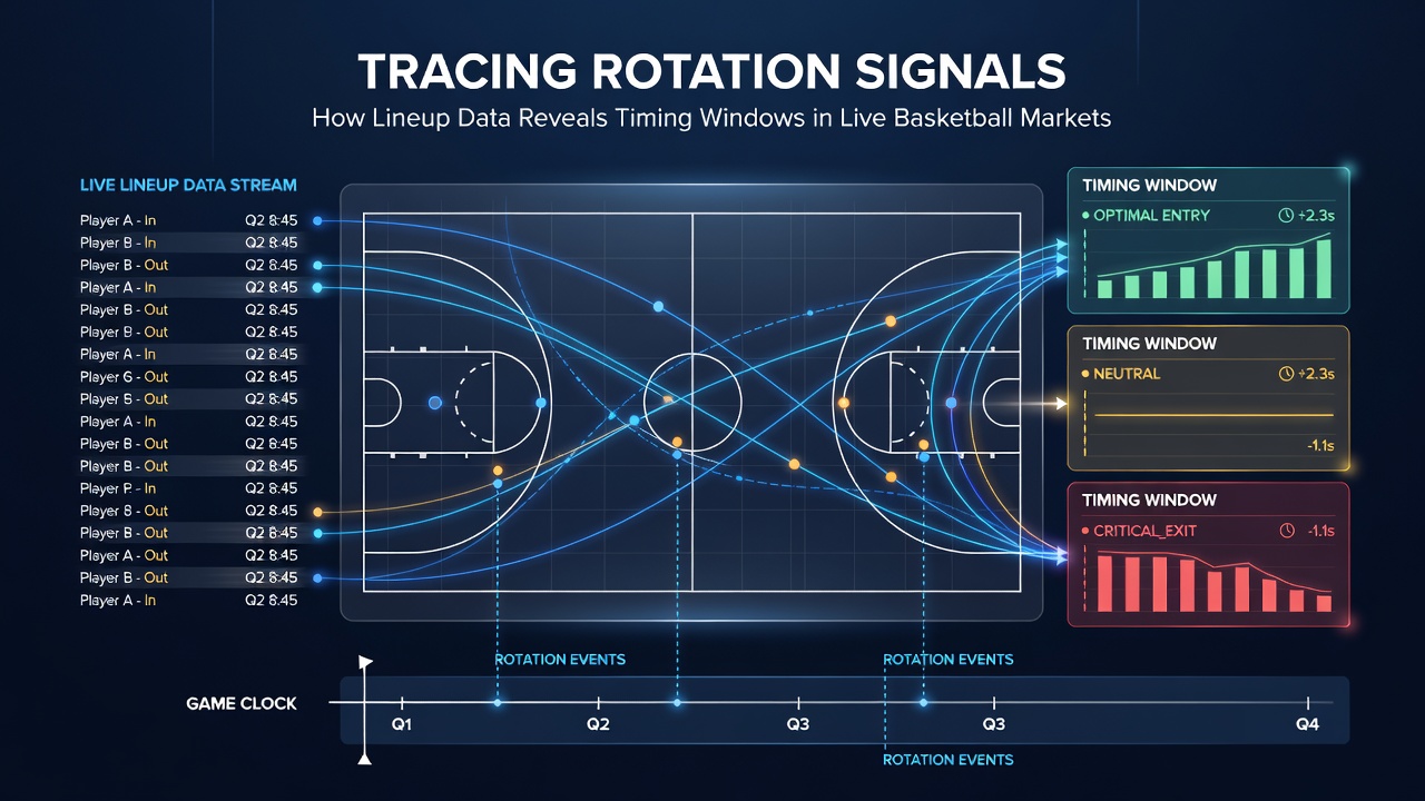 Split screen showing basketball substitution graphics alongside live betting interface with timing indicators